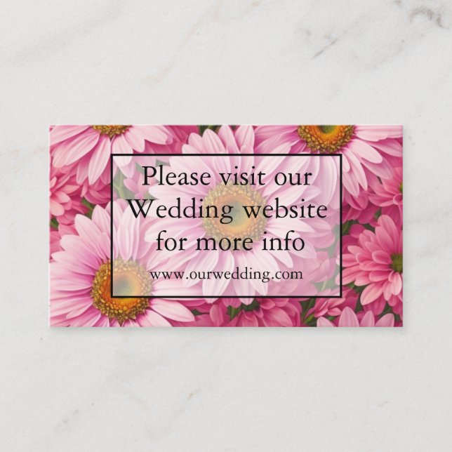 Carte D'accompagnement Fleurs de marguerites roses florales de printemps  (Devant)