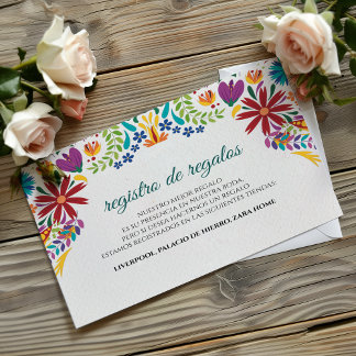 Carte D'accompagnement Fleurs de Nuestra Boda Mariage Botanique Espagnol