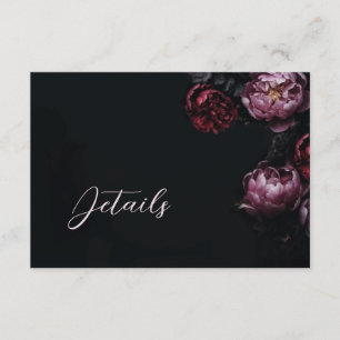 Carte D'accompagnement Fleurs de pivoine 3D Sombre Humeur