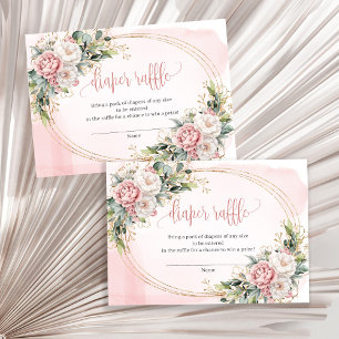 Carte D'accompagnement Fleurs de rose en or vert Raffle couche