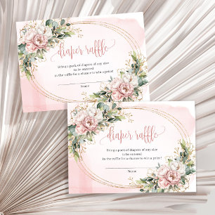 Carte D'accompagnement Fleurs de rose moderne et verdure pour un tirage a