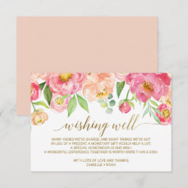 Carte D'accompagnement Fleurs de tourbe rose et de tourbe rose Mariage Wi