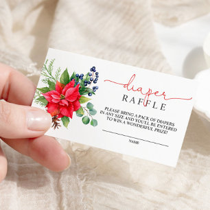 Carte D'accompagnement Fleurs d'hiver Baby shower Déchets Raffle