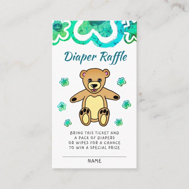 Carte D'accompagnement Fleurs d'ours en peluche Baby shower Déchets Raffl (Devant)