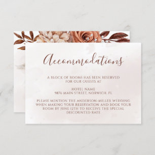 Carte D'accompagnement Fleurs en terre cuite Boho Mariage de automne Hébe