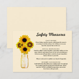 Carte D'accompagnement Fleurs jaunes Mesures de sécurité de la jarre Maso