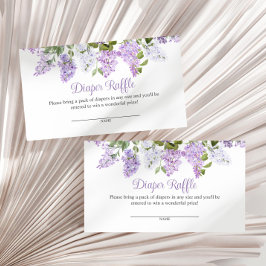Carte D'accompagnement Fleurs Lilac Rustiques Baby shower Déchets Raffle