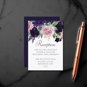 Carte D'accompagnement Fleurs luxuriantes   Réception de roses violettes 