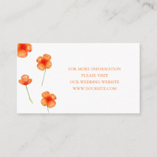 Carte D'accompagnement Fleurs oranges du jardin. Détails Mariages simples