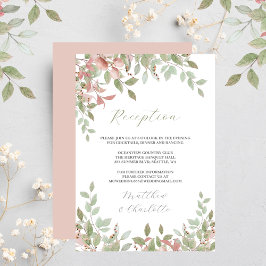 Carte D'accompagnement Fleurs printanières Aquarelle rose mariage récepti