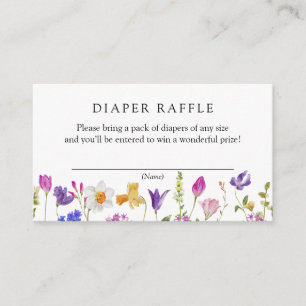 Carte D'accompagnement Fleurs printanières florissantes Raffle de couches
