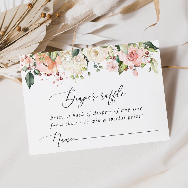 Carte D'accompagnement Fleurs roses, Fleurs blanches, Boho, Déchets (Créateur téléchargé)