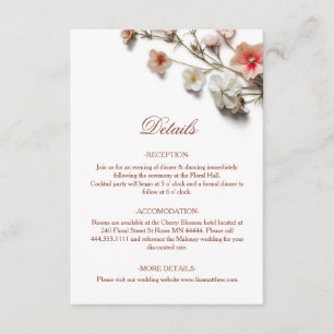 Carte D'accompagnement Fleurs sauvages 3D blanches