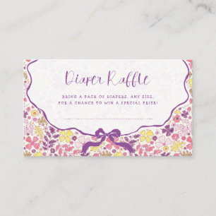 Carte D'accompagnement Fleurs sauvages à nœud rose violet Baby Shower