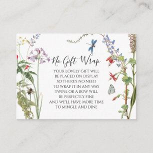 Carte D'accompagnement Fleurs sauvages aquarelle fleurs et abeilles affic