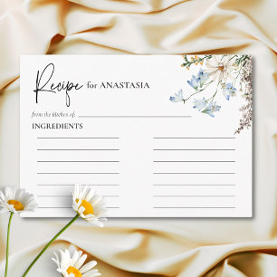 Carte D'accompagnement Fleurs sauvages bleues rustiques et marguerites Re