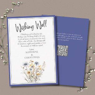 Carte D'accompagnement Fleurs sauvages Bleus Élégant Mariage Souhaite bie