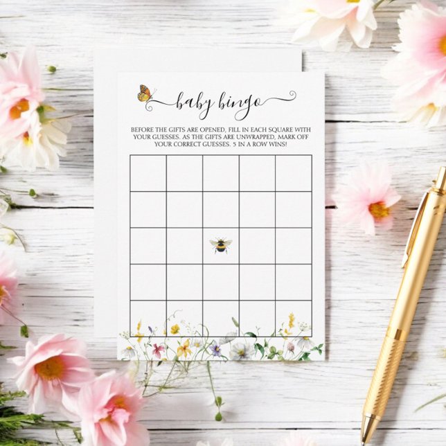 Carte D'accompagnement Fleurs sauvages des Prairies, abeilles, papillons  (Créateur téléchargé)