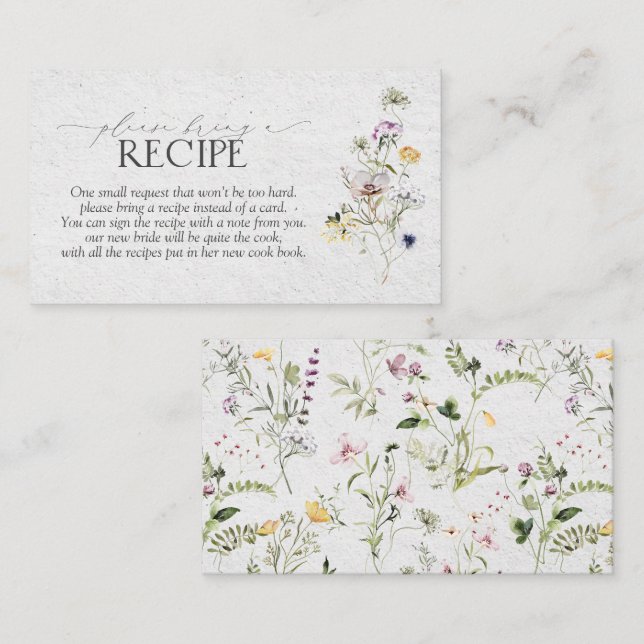 Carte D'accompagnement Fleurs sauvages D'Été Botanique S'Il Vous Plaît Ap (Devant / Derrière)