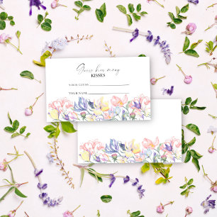 Carte D'accompagnement Fleurs sauvages - devinez combien de baisers jeu d