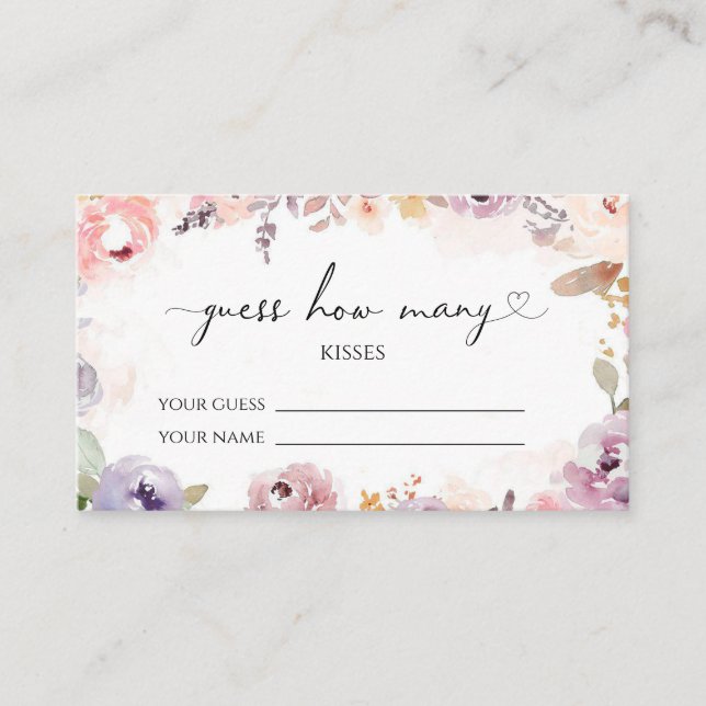 Carte D'accompagnement Fleurs sauvages devinez combien de baisers jeu nup (Devant)