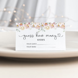 Carte D'accompagnement Fleurs sauvages devinez combien de baisers jeu nup