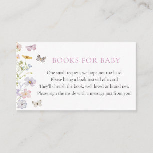 Carte D'accompagnement Fleurs sauvages et papillons Livres pour bébé
