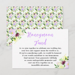 Carte D'accompagnement Fleurs violettes de printemps avec feuillage