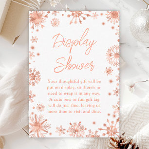 Carte D'accompagnement Flocons de neige en or rose Affichage de douche d'