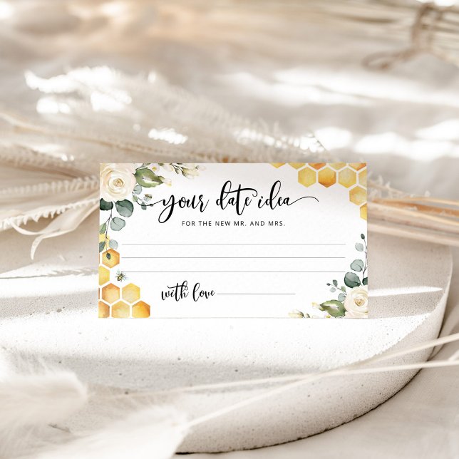 Carte D'accompagnement Floral bee Date nuit idées. Date jar (Créateur téléchargé)