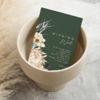 Floral blanc | Mariage vert foncé qui souhaite bie