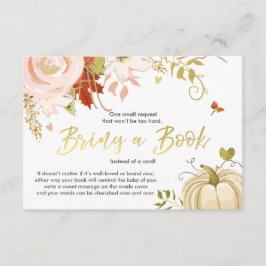 Carte D'accompagnement Floral Citrouille Apportez un livre Automne Douche