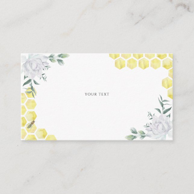 Carte D'accompagnement Floral d'abeille - Texte personnalisé (Devant)