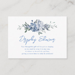 Carte D'accompagnement Floral Dusty Blue Display Fête des mariées douche