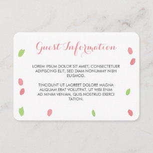 Carte D'accompagnement Floral Happiness Information de l'invité