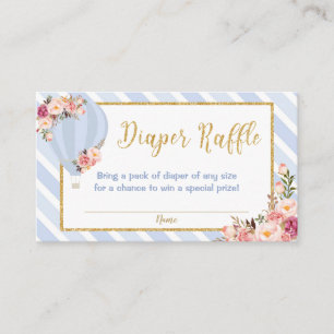 Carte D'accompagnement Floral Hot Air Balloon Baby Boy Diaper Raffle
