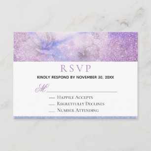Carte D'accompagnement ~ Floral Lavender Blue Parties scintillant Elegant