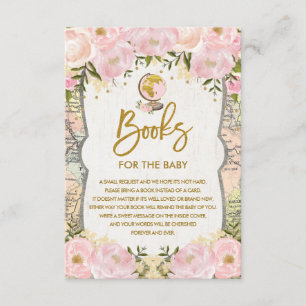 Carte D'accompagnement Floral Map Travel Adventure Books for Baby Girl