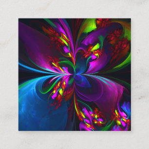 Carte D'accompagnement Floral moderne Art Abstrait Rouge Bleu Motif #15