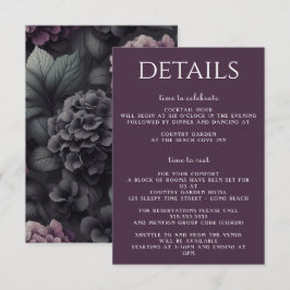 Carte D'accompagnement Floral Moody noir et violet