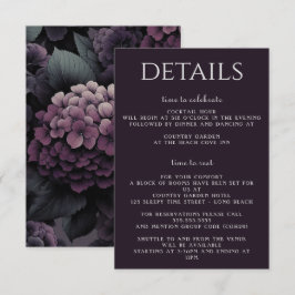 Carte D'accompagnement Floral Moody violet
