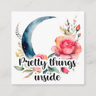 Carte D'accompagnement Floral Moon Pretty Things Inside Small Business