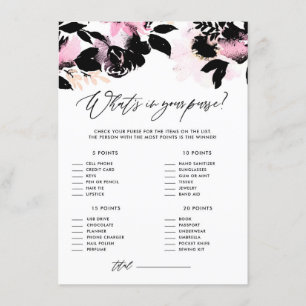 Carte D'accompagnement Floral noir rose Qu'y a-t-il dans votre jeu de dou