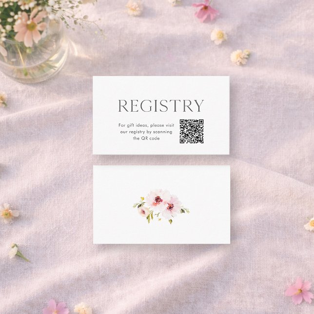 Carte D'accompagnement Floral Wedding Registry Insert with QR Code (Créateur téléchargé)