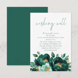 Carte D'accompagnement Florales d'or Emerald moderne Mariage