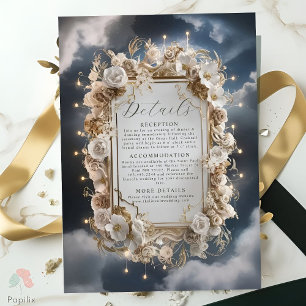 Carte D'accompagnement Florales étonnantes accentuées avec Mariage d'or