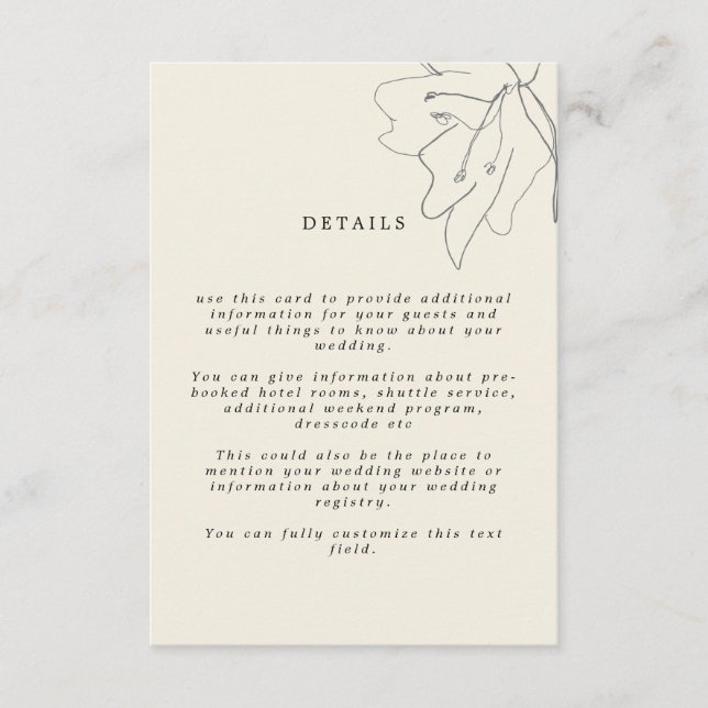 Carte D'accompagnement Flore à lunette douce de luxe moderne (Devant)