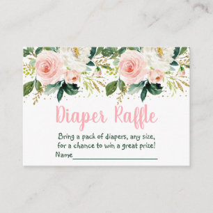 Carte D'accompagnement Flore Blush Gold Baby shower Déchets Raffle