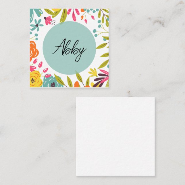 Carte D'accompagnement Flore brillante et audacieuse (Devant / Derrière)