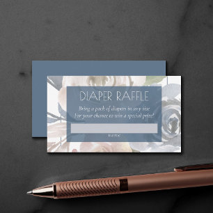 Carte D'accompagnement Flore poussiéreux   Baby shower fumé Raffle de cou